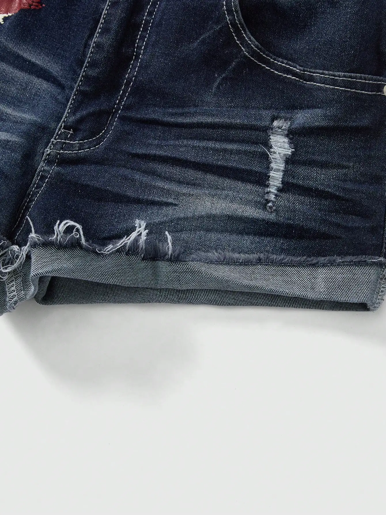 ROMWE Grunge Punk Primavera Verão Dia da Independência Estampa de Bandeira Nacional Y2K Vintage Sexy Cintura Baixa Feminino K-Pop Shorts Jeans Para Festival de Verão