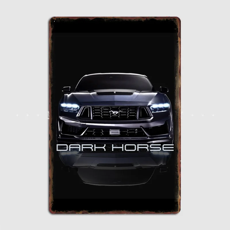 Mustang DARK HORSE Classic Car Metal Sign Poster Garage Decoration Room Decor Car Club Tin Home Decor