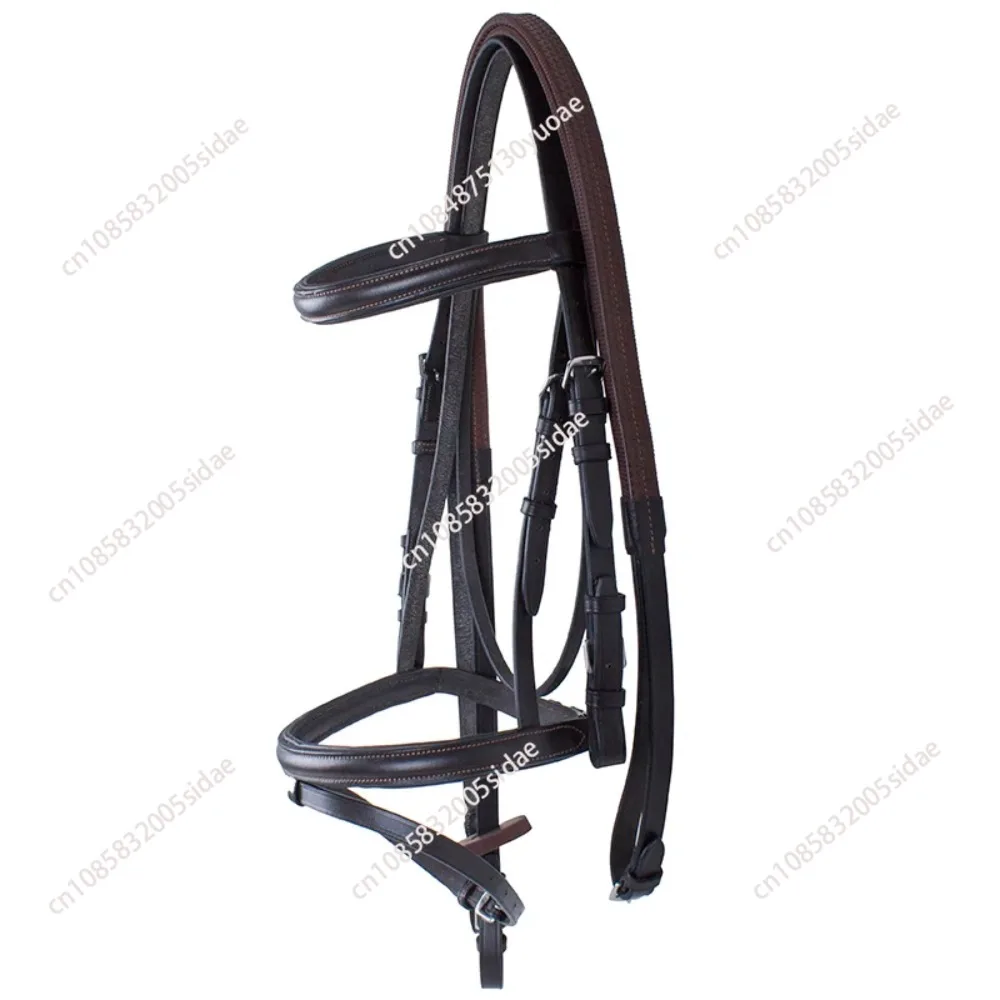 High Quality Reins with Rubber bridle Cowhide Leather Halter Riding horse tools riders