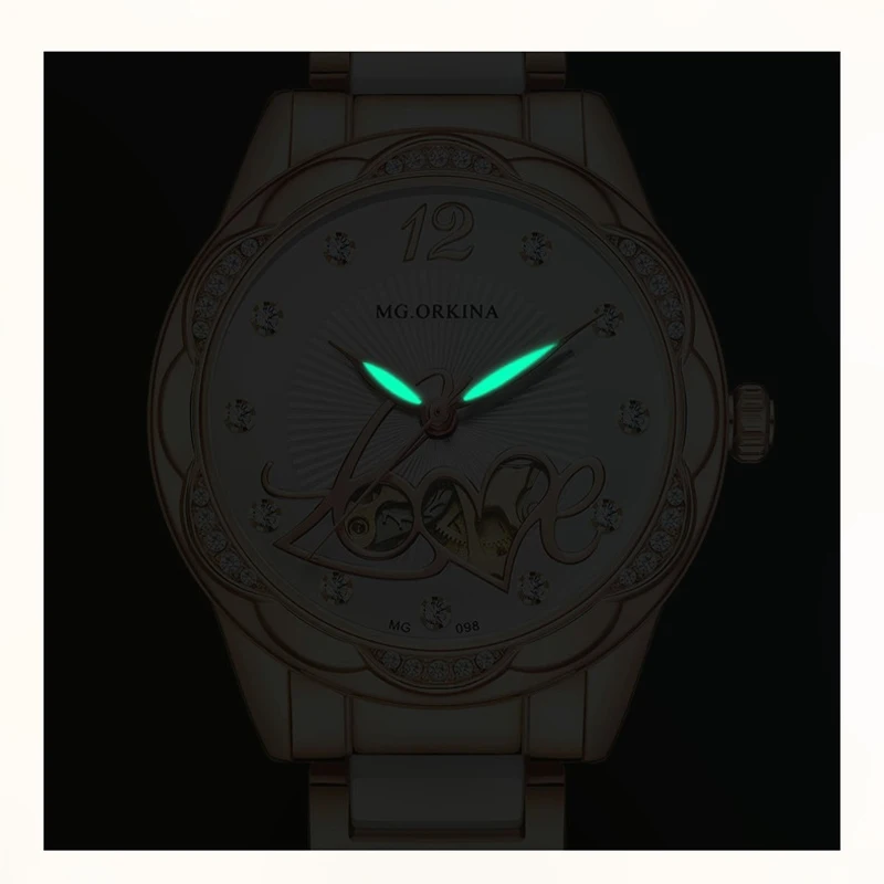Nouvelle mode femmes montres mécaniques en acier inoxydable bracelet en céramique étanche luxe automatique squelette Montre femmes Montre Femme