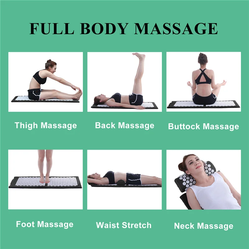 Lengthen Massager Mat Massage Yoga Mat Acupoint Massage Relieve Stress Back Body Pain Prickly Mat Acupuncture Mat Extended