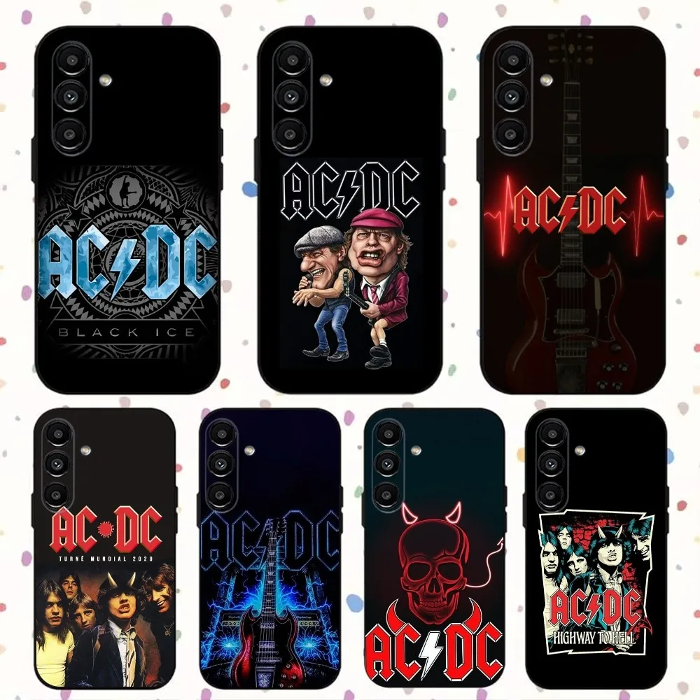 A-AC D-DC Rock Band Phone Case For Samsung S24,S21,S22,S23,S30,Ultra,S20,Plus,Fe,Lite,Note,10,9,5G Black Soft Cover