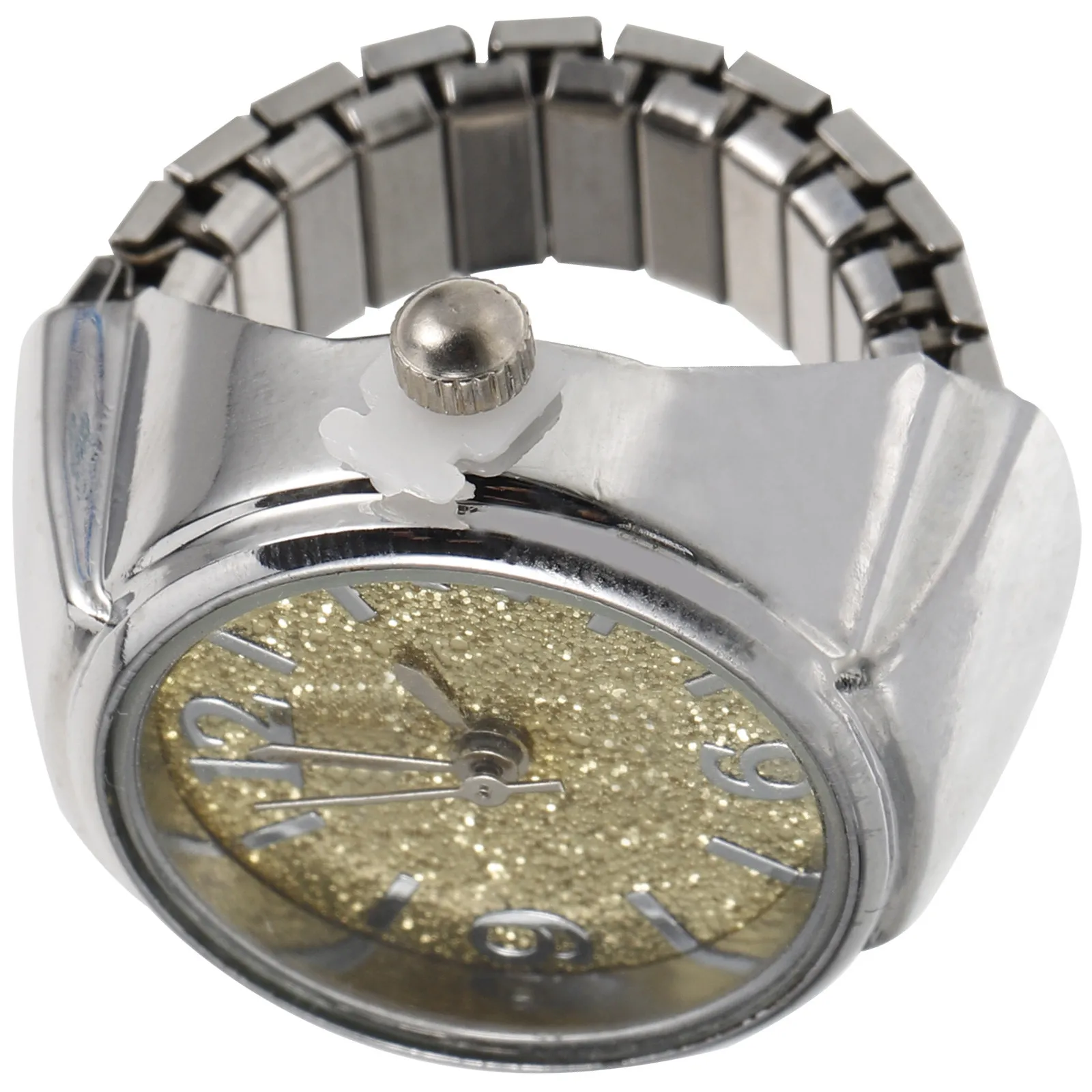 Digital Finger Ring Watch Stylish Modern Round Mini Alloy Ring Jewelry Casual Design for Women Men Everyday Wear