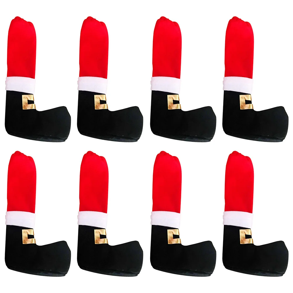 

8Pcs Christmas Table Feet Covers Lovely Cartoon Chair Leg Sleeves Protect Floor Glide Smoothly Holiday Party Decor