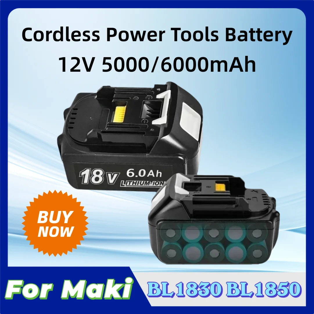 

18V 6000mAh for Maki BL1830 BL1850 Cordless Power Tools Battery