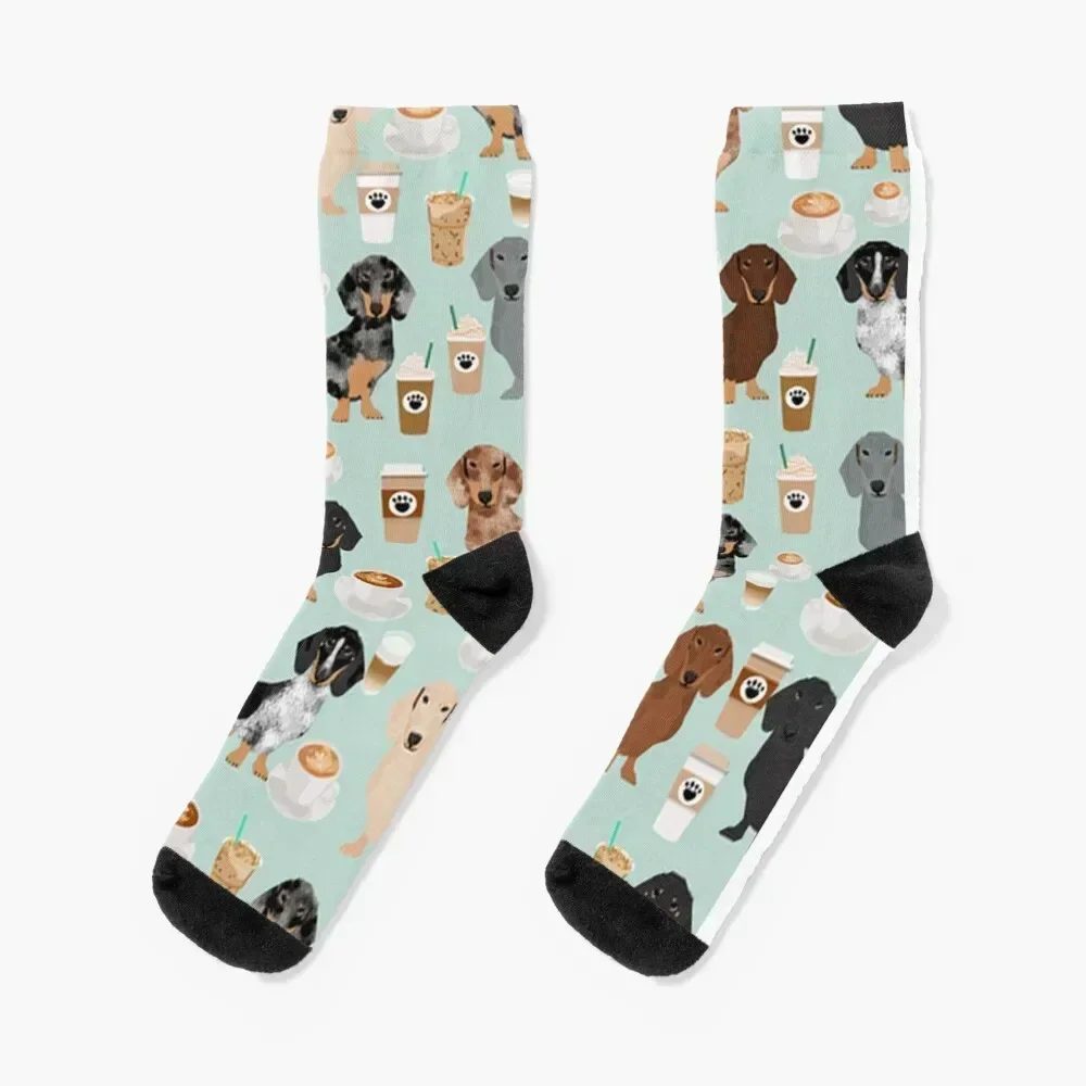 

Dachshund Dog cartoon funnylunch Socks halloween valentine gift ideas sport Men Socks Women's