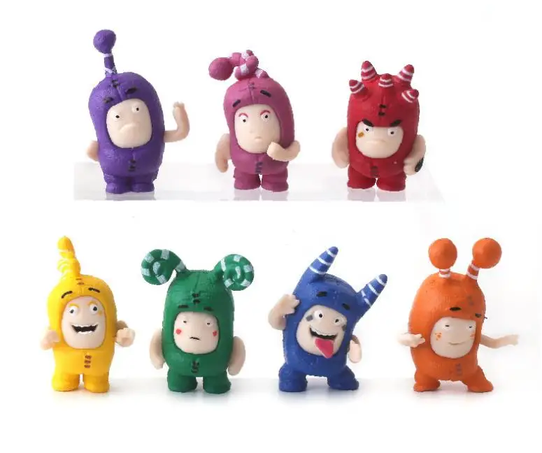 7pcs/set Cute Oddbods Action Figures Toys 4cm