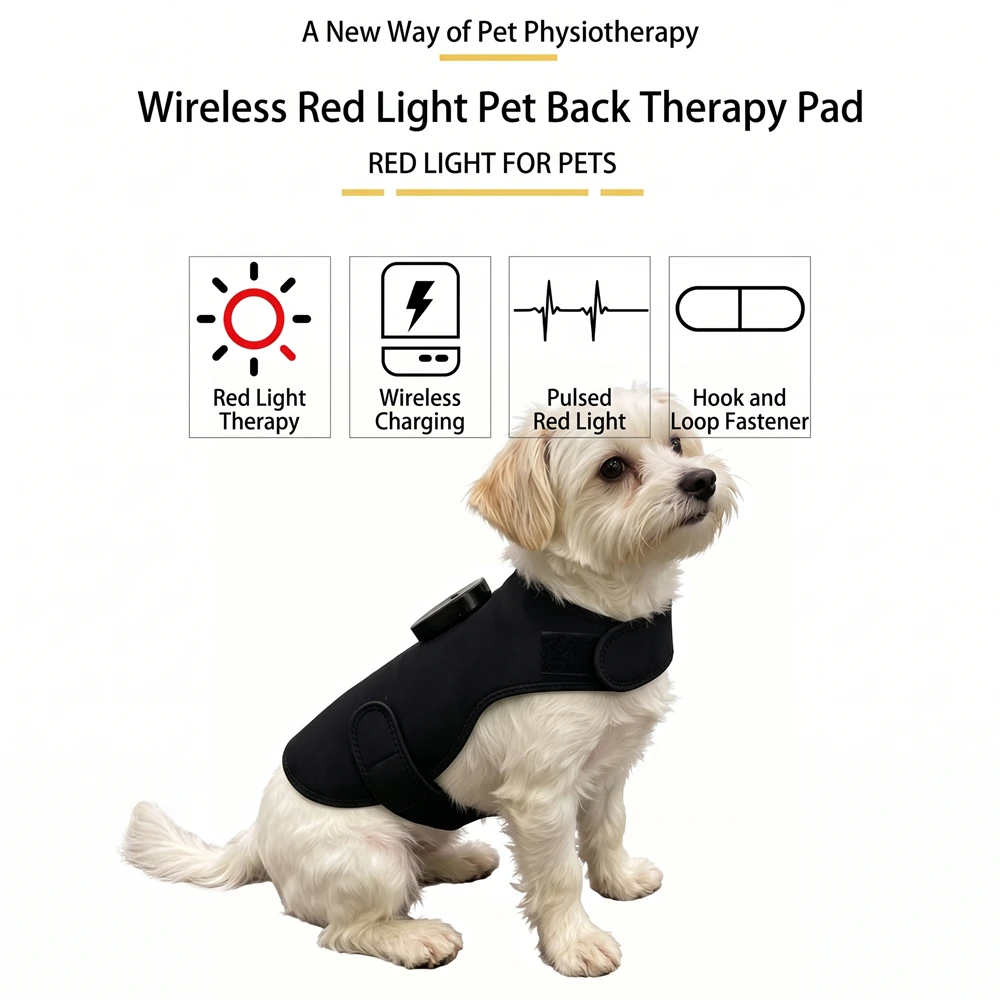 Pet Red Light Therapy Vest 660nm 850nm Infrared Dog Back Pain Relief Wrap Spine Injury Recovery Thermal Pad with Smart Timer