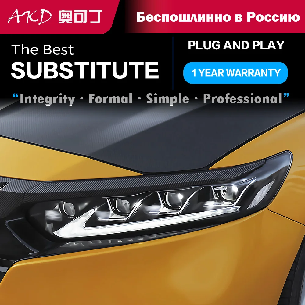 Auto Parts For Honda Accord G10 Headlights 2018-2021 latest Styling LED Daytime Lights Dual Projector Car Accesorios Modified