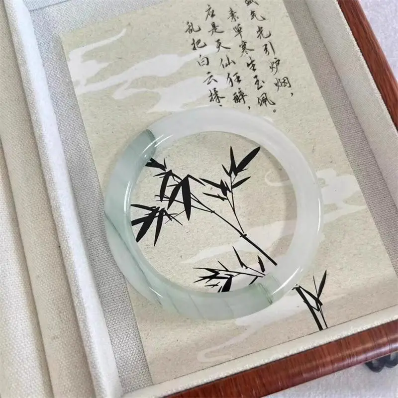 سوار Tianshan Cui، سوار اليشم الجليدي، شريط دائري من الحرير الذهبي والأخضر الثلجي للنساء