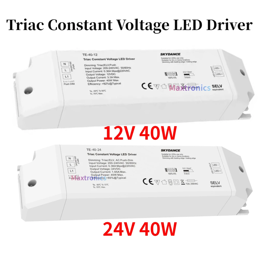 Triac tensione costante LED Driver Dimmer 1CH 40W AC 220V a DC 12V 24V PWM Digital Dimming Triac Driver 12V per LED Light Tape