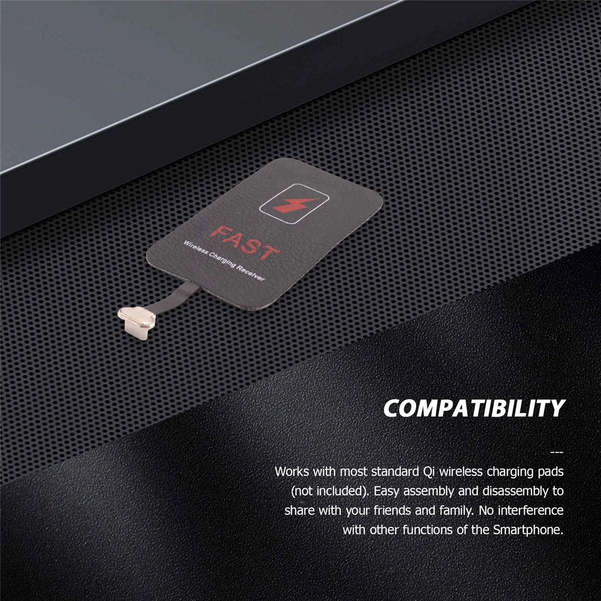 Receptor sem fio adequado para celular tipo C, carga rápida, remendo, 2A, 10W