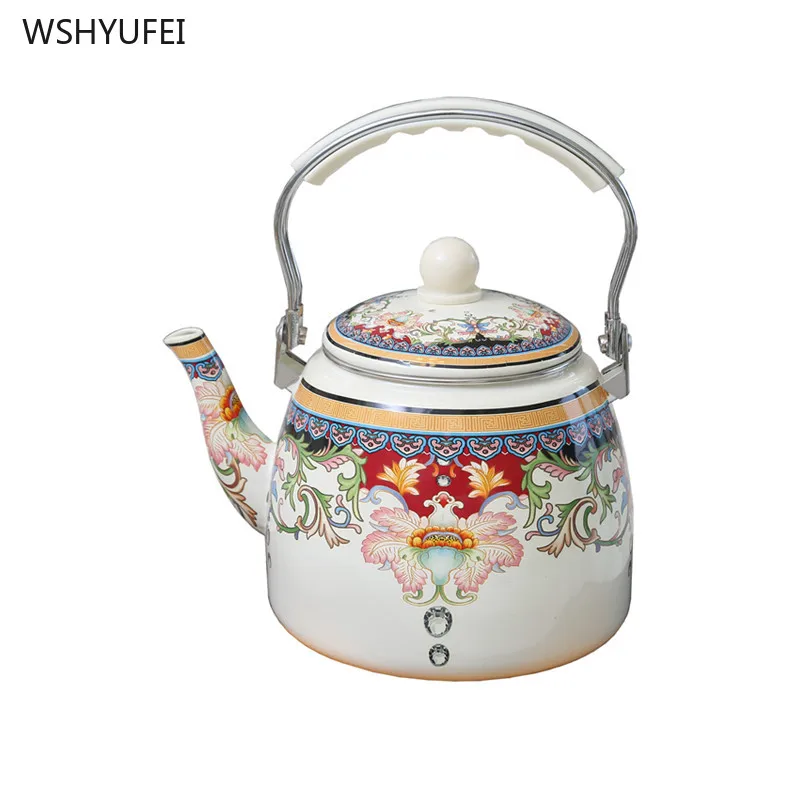 

3.3L thick large capacity flower enamel pot home kettle gas stove fire cooker general coffee milk Chinese medicine pot kettle