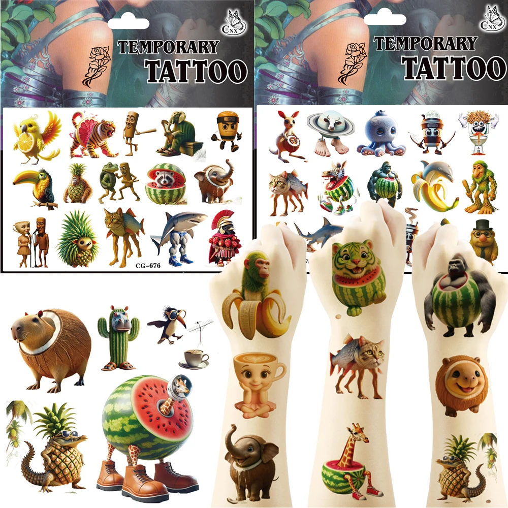 

Funny Tung Tung Sahur Italian Brainrot Tattoo Stickers Waterproof Temporary Tattoo Sticker Arm Face Body Art Fake Tattoo