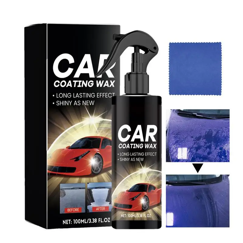 

100ml Car Coating Agent with Cloth Auto Polishing Spray Automotive Hydrophobic Refurbish Agent for Cars Truck SUV Detailing