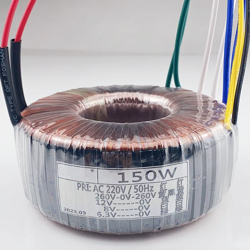 1Pc 150W 150VA Input 220V Output 260V-0-260V 6.3V 12V 8V Toroidal Transformer Amplifier Audio Accessories