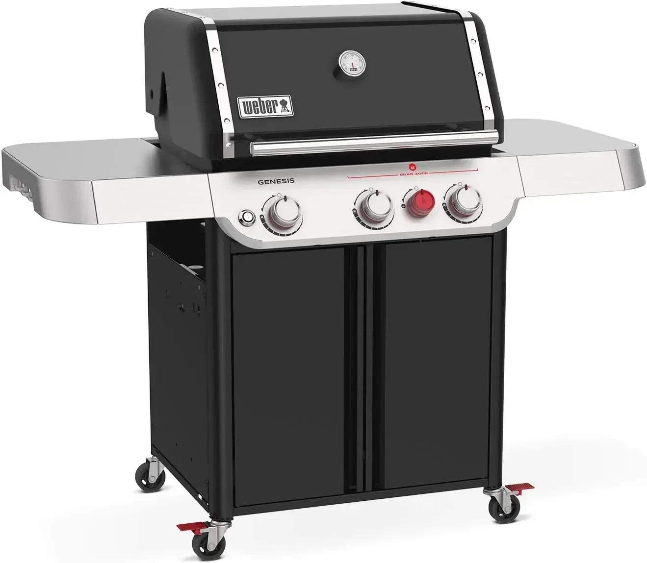 Genesis E-325 Liquid Propane, Extra-large Sear Zone with Intense Heat, Has Room To Cook Multiple Steaks At Once. Black