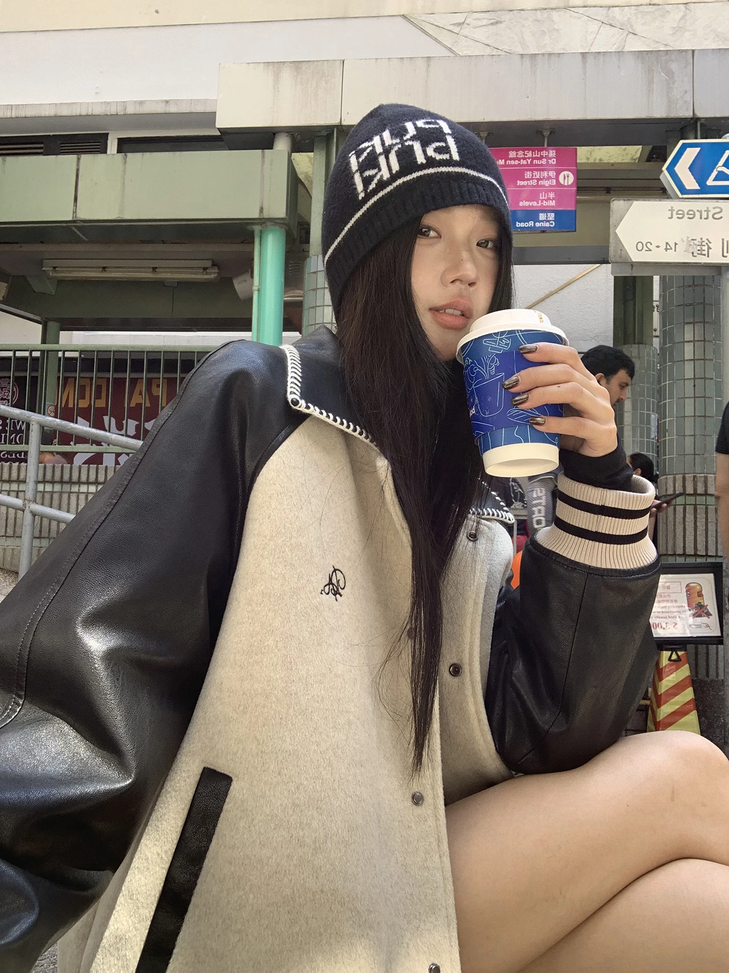 

Red Celebri Studio Women's Woolen Coat 2025 New Autumn Winter ort Cotton Baseball Sle Outerwear Straight Cut Long Sve