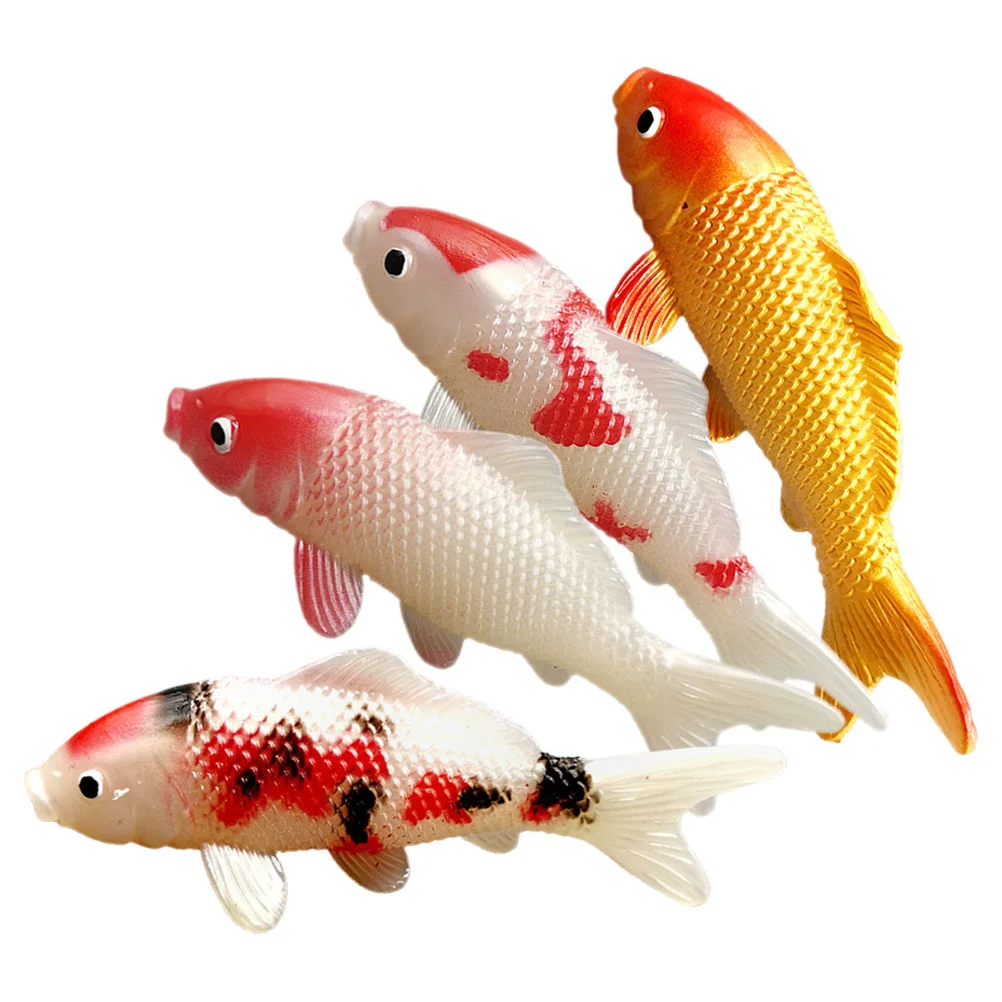 Planta simulada modelo koi decoração doméstica pequenas figuras de animais do oceano animais de peixe em pvc