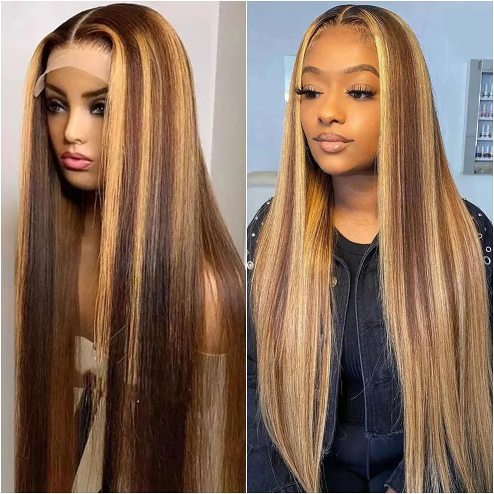 

Парик с HD-кружевной передней частью 13x4, прямой, с мелированием, 100% натуральные волосы, цвет P4/27 блонд, парик с кружевной передней частью 13x6, предварительно проработанный, для женщин