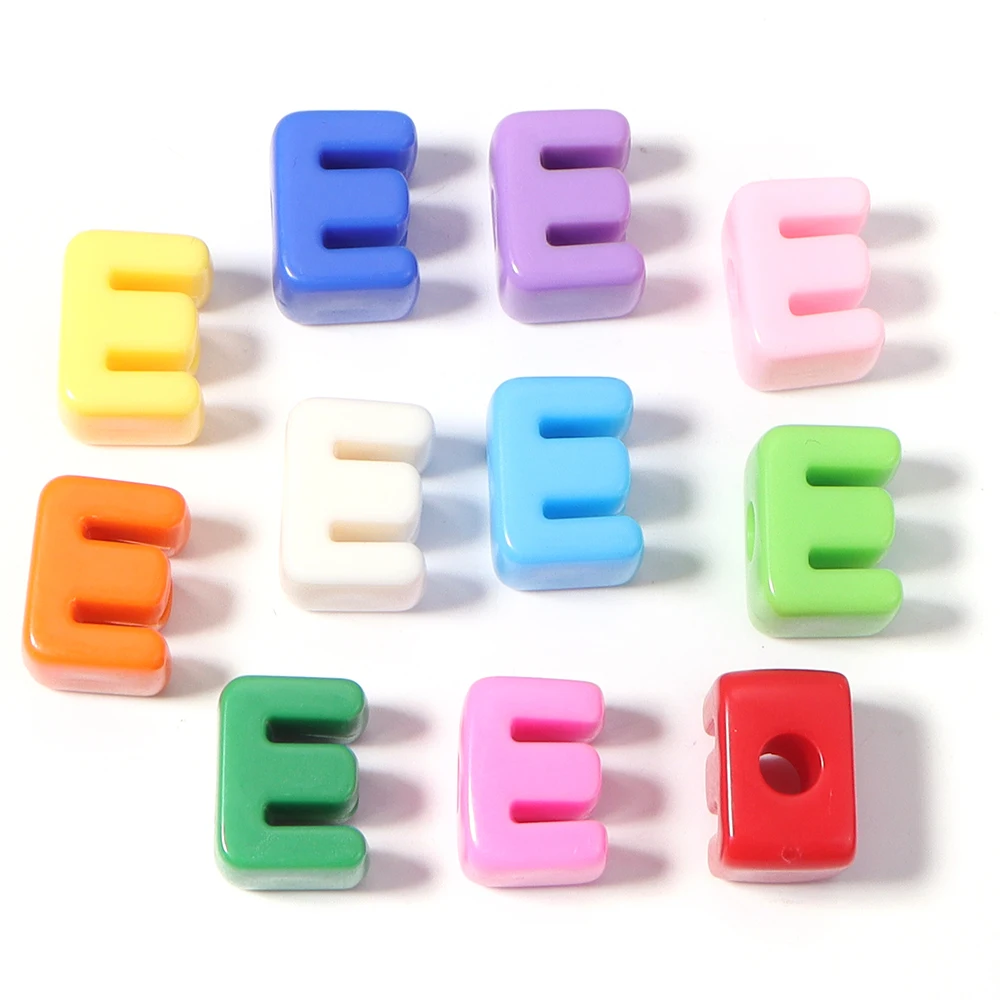 10 Stück Acrylperlen mit großem Loch, 26 englische Alphabet-Buchstabenperlen für Früherziehung, für DIY-Schmuck, Schlüsselanhänger, Lanyard-Zubehör – Detail 12