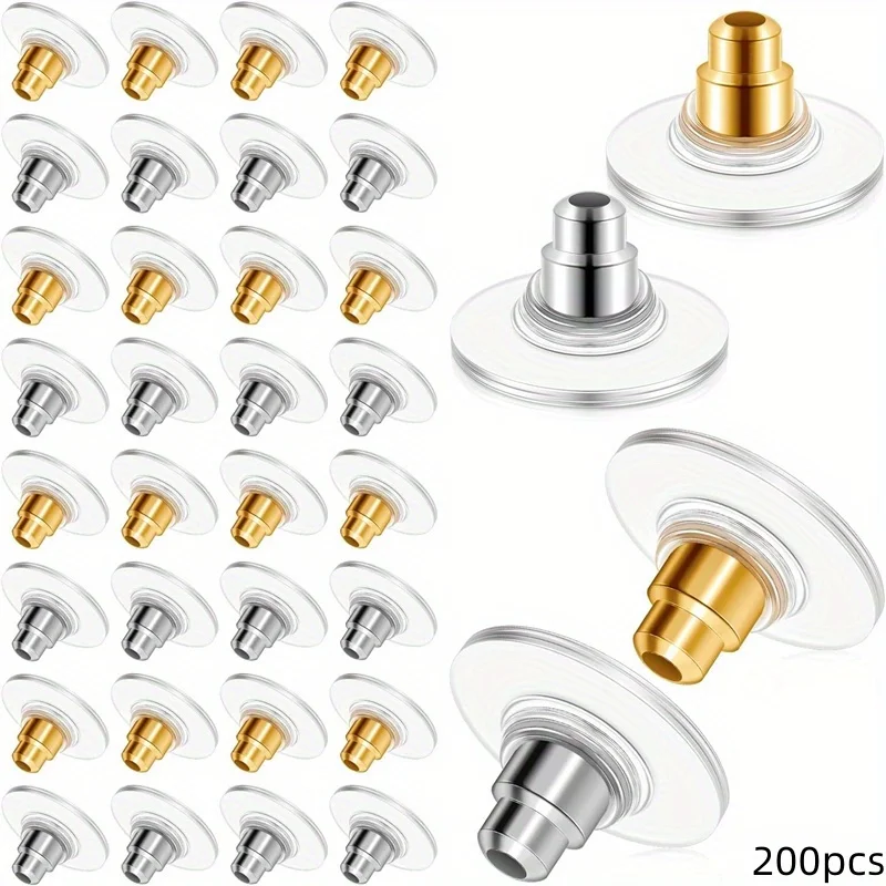 200pcs Earring Backs Pack Replacements for Heavy Earrings Droopy Ears Rubber Bullet Clutch Earring Mats
