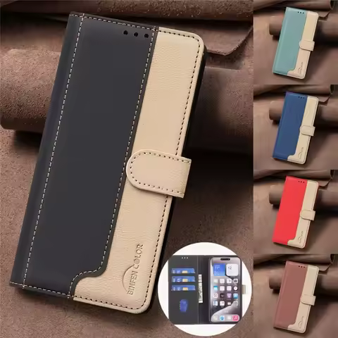 Leather Wallet Card Phone Case for Samsung Galaxy S25 Edge S24 Ultra S23 Plus S22 S21 FE M36 M16 M06 Shockproof Flip Stand Cover