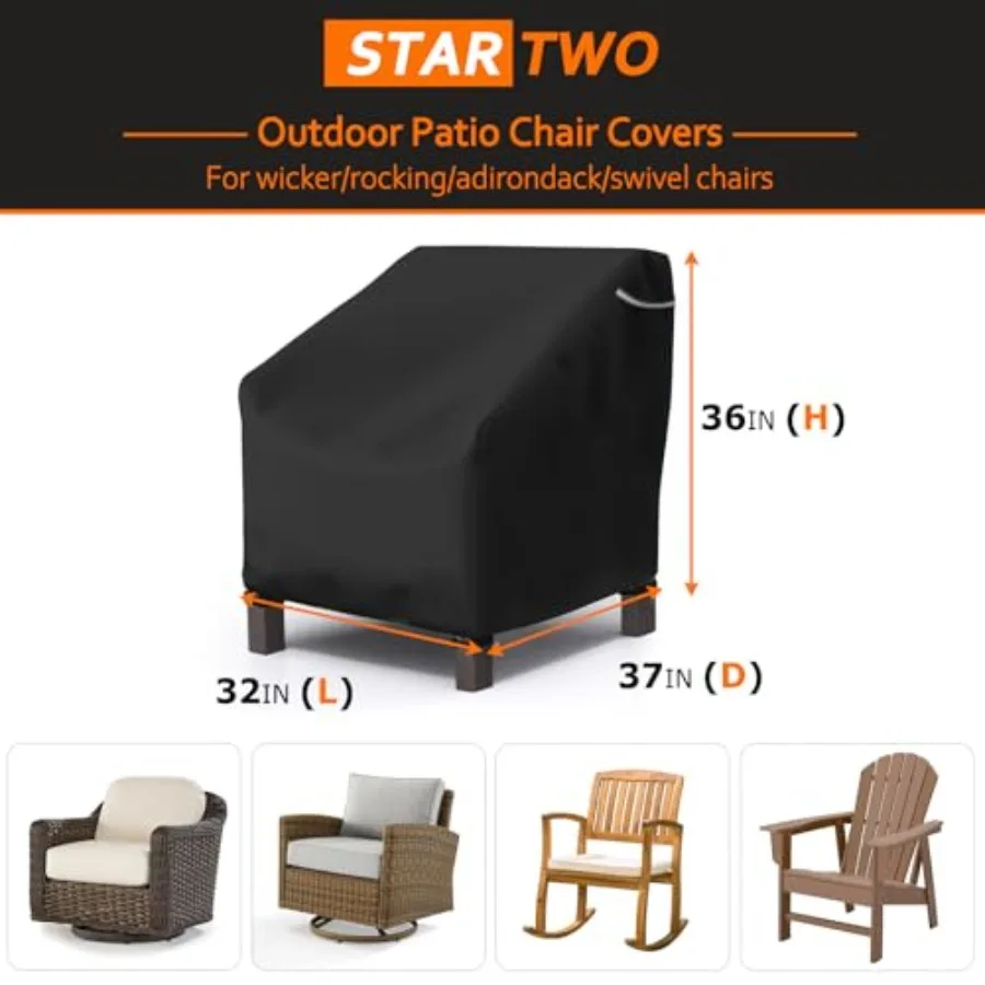 Patio Outdoor Chair Covers, Outdoor Furniture Covers Waterproof adapter for Lawn Lounge Seat, Wicker, Swivel, Adirondack, Rocki