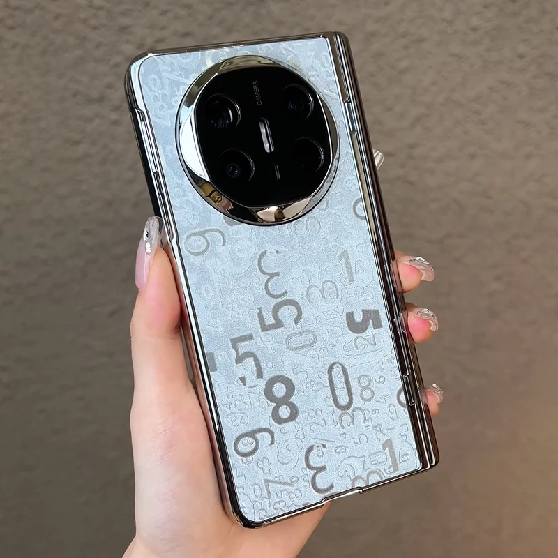 

For Huawei Mate X6 Luxury Painted Leather Case Magnetic Hinge Plating Edge Screen Glass Protective Cover for Huawei Mate X6 Case