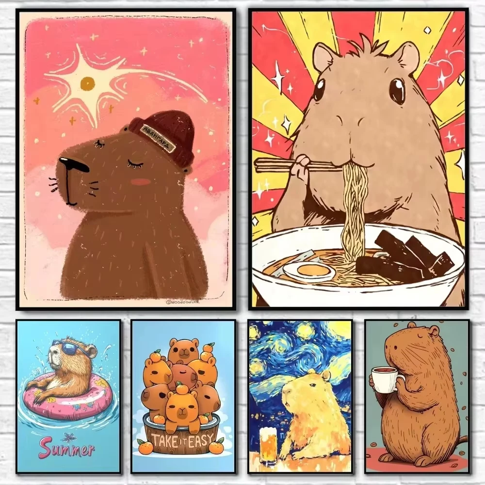 5D DIY Diamant-Malerei-Set Niedliches Capybara Malen nach Zahlen Kunst Vollflächiges Strass-Mosaik Wanddekoration Bastelset Geschenk für Zuhause