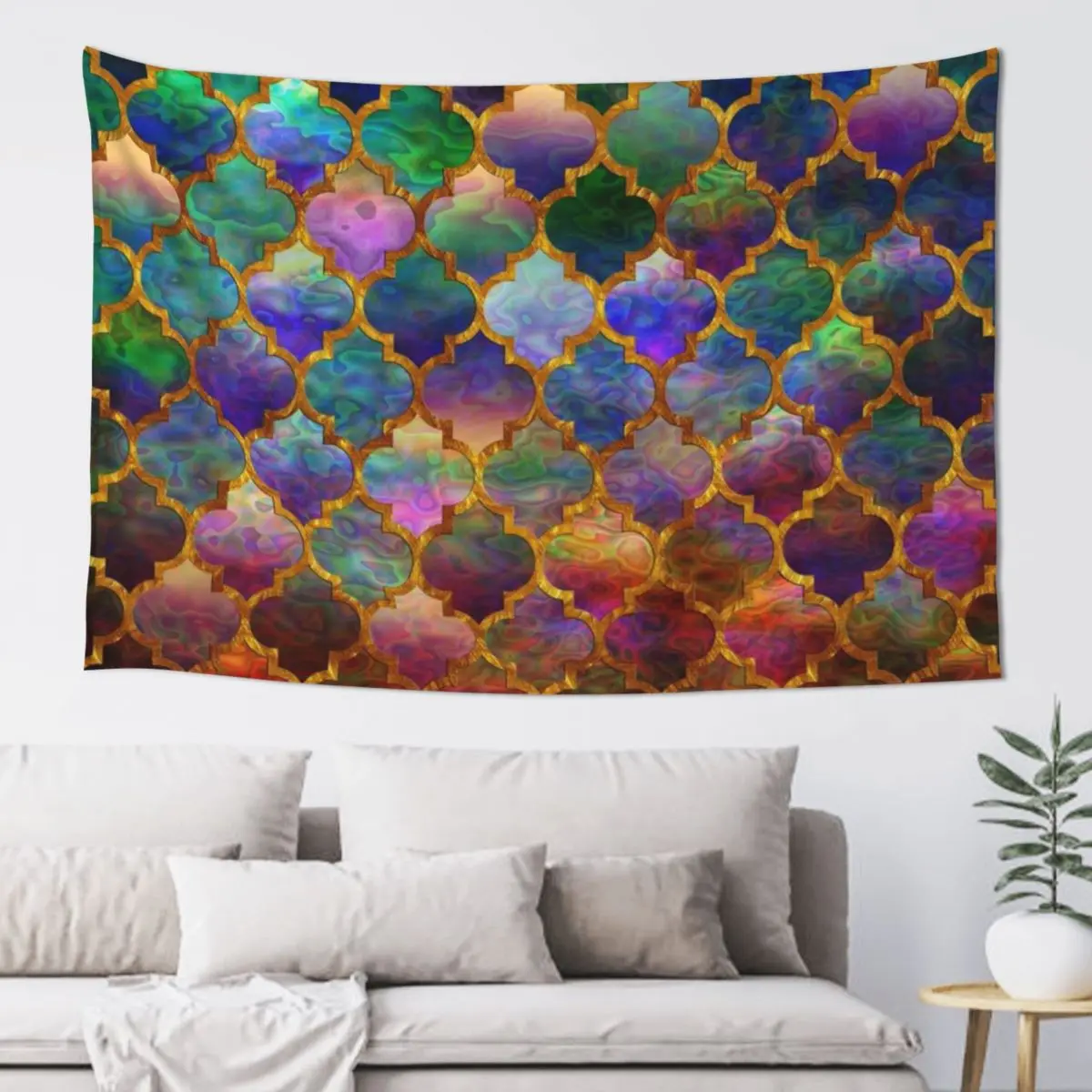 

Arabic moroccan mosaic pattern Tapestry Room Design Living Room Decoration Tapestry