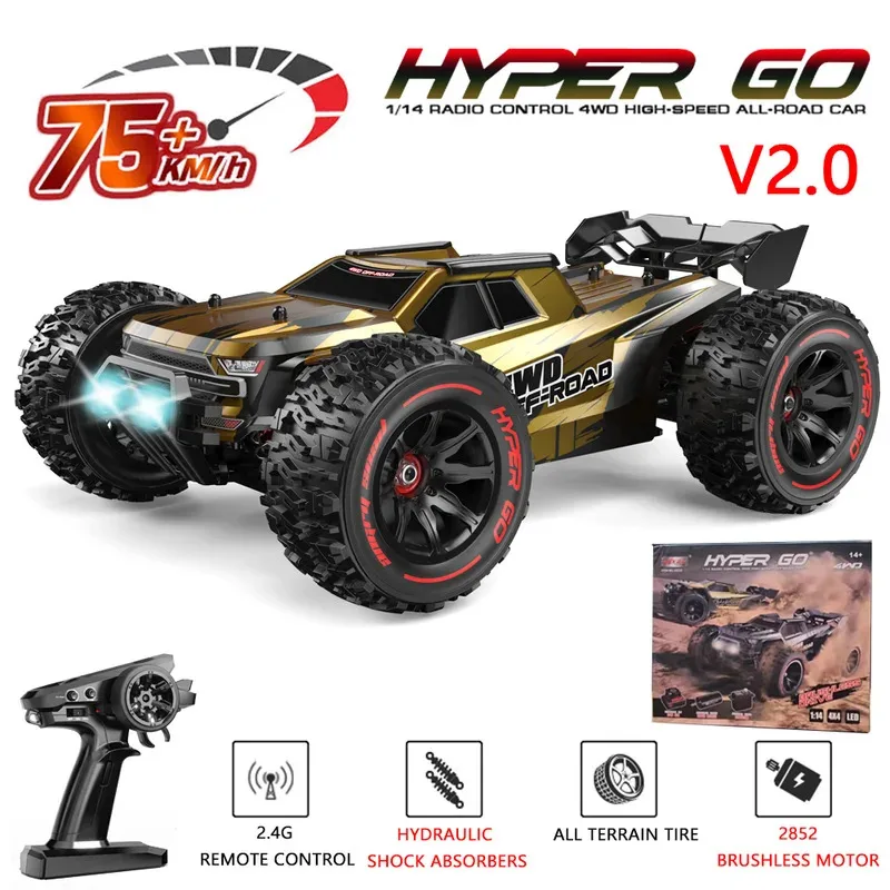 

MJX Hyper Go 14209 14210 1/14 Бесщеточный радиоуправляемый автомобиль 2,4G 4WD Электрический высокоскоростной внедорожный пульт дистанционного управления Drift Monster Truck для детей