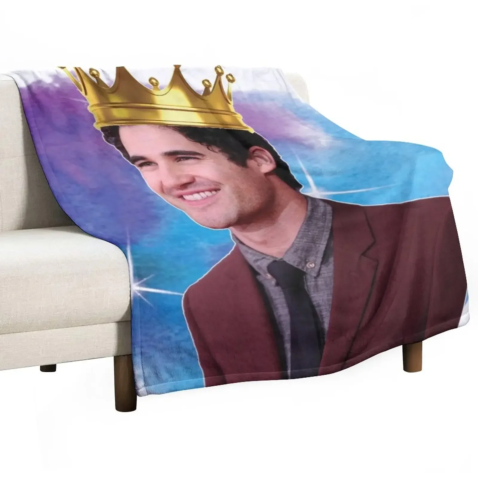 Darren Criss Watercolour Throw Blanket Retros Bed covers Cute Multi-Purpose Blankets