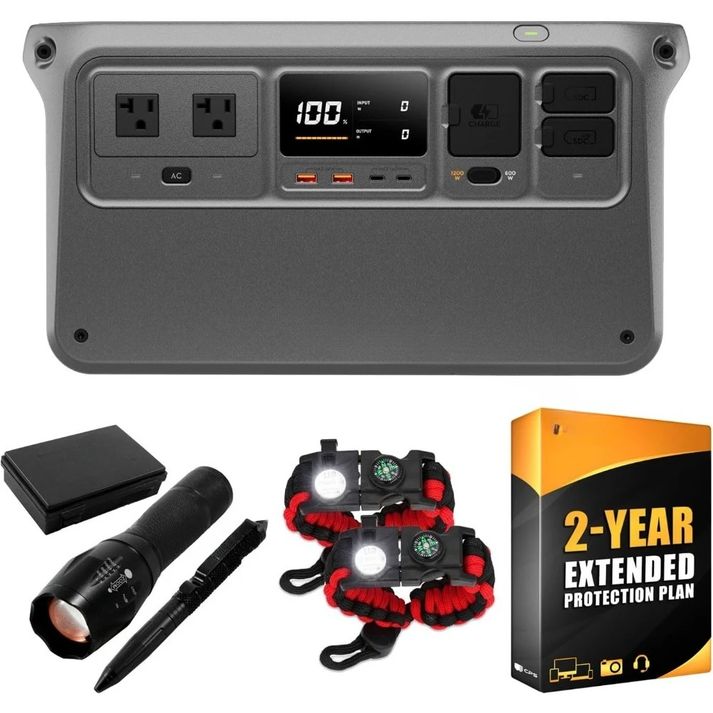 

Power 1000 Portable Power Station, 1024Wh LFP LiFePO4 Battery, 70min Fast Charge, 2200W Max Output, Generator