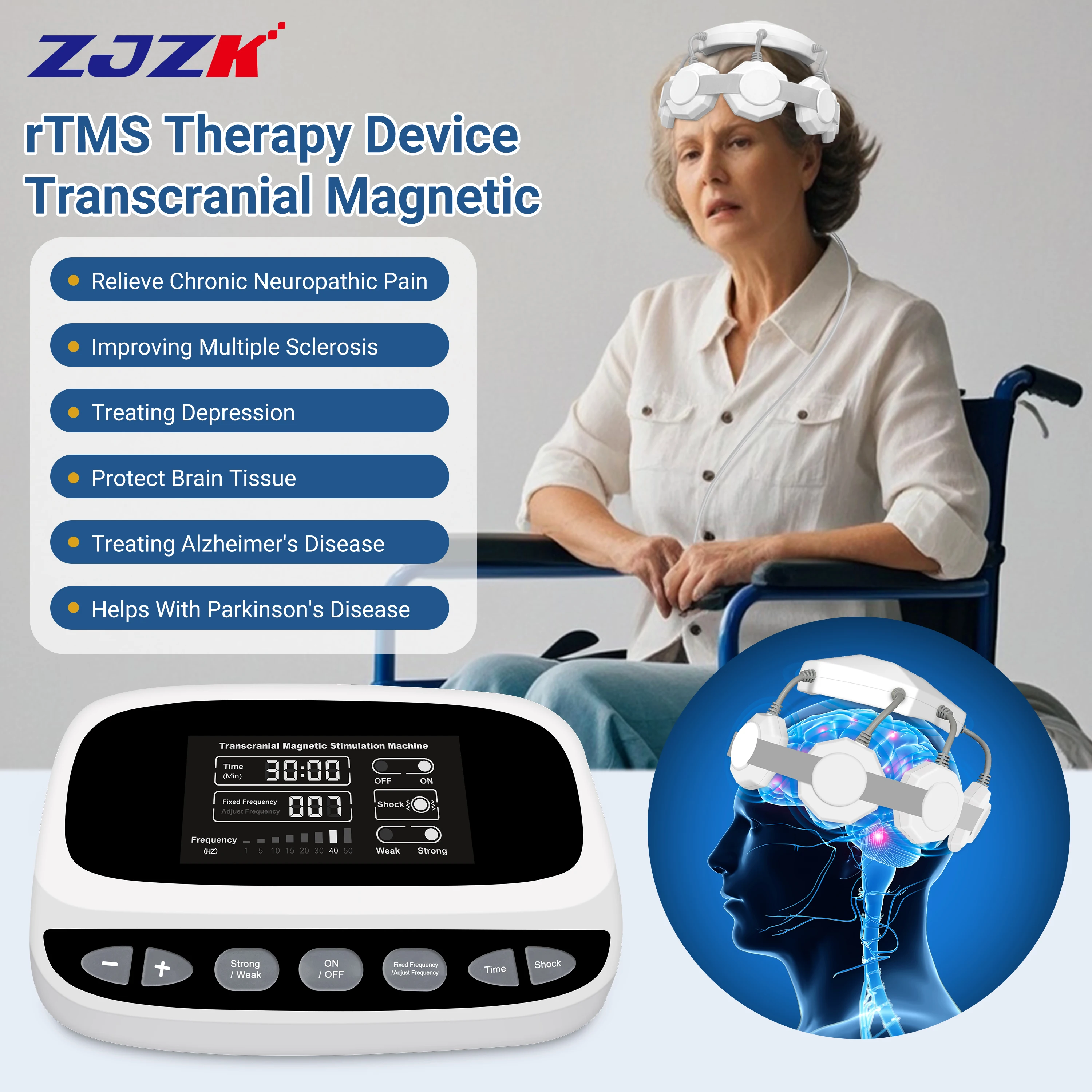 

ZJZK TMS Seizures And Stroke For Migraine HeADaches Obsessive-Compulsive Disorder (OCD) of Consciousness Epilepsy Schizophrenia