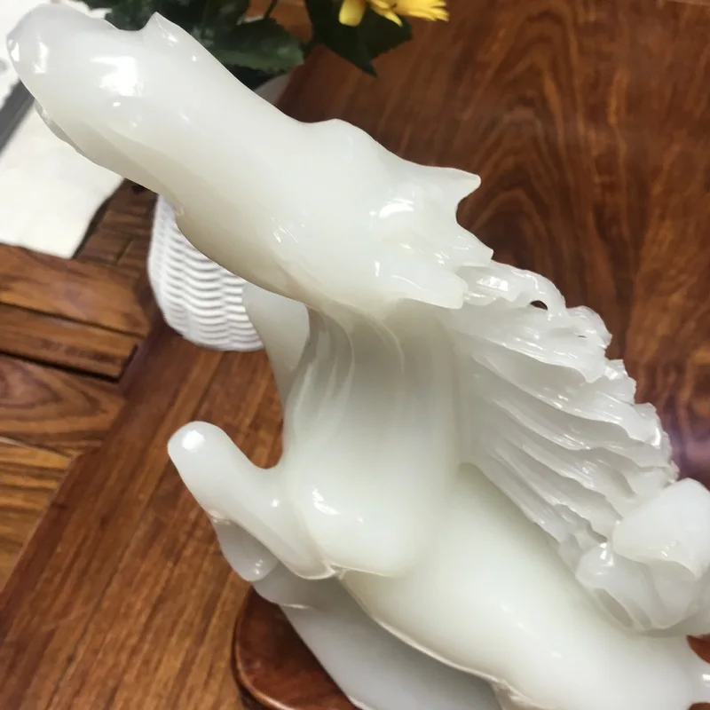 Xinjiang White Jade Horse Figurine, Jadeite Zodiac Horse, 