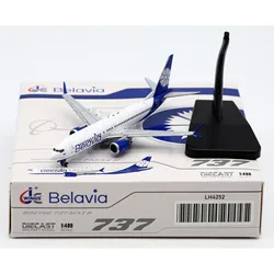 LH4252 Alloy Collectible Plane Gift JC Wings 1:400 Belavia Airlines Boeing B737-8MAX Diecast Aircraft Model EW-546PA With Stand