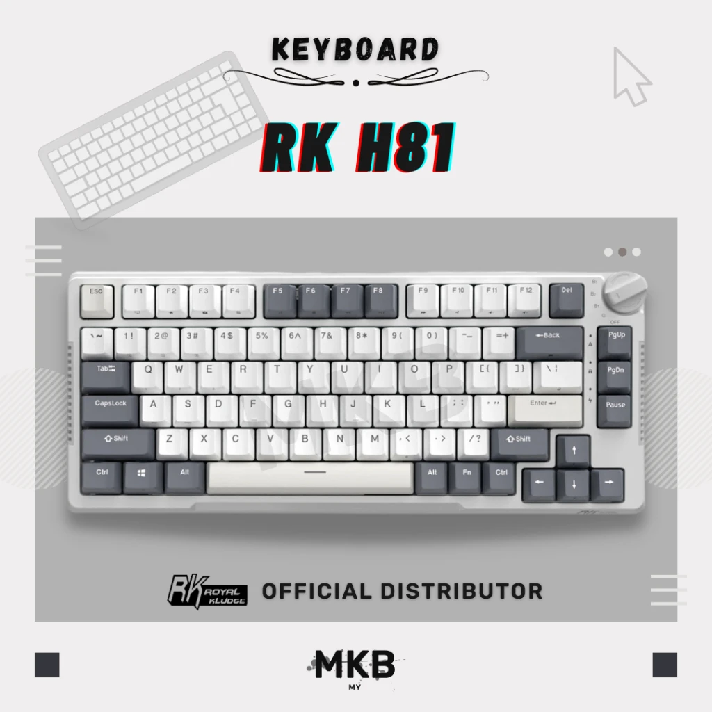 [READY STOCK] Royal Kludge RK H81 Mechanical Keyboard Kit 75% Hot-Swappable RGB Tri-Mode Bluetooth Type C Wired 2.4G