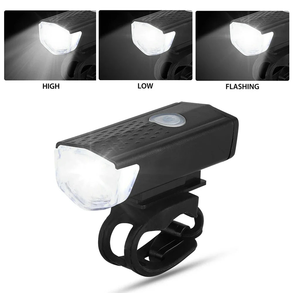 Bike Light USB Rechargeable 300 Lumens Bicycle Light LED Front Headlight Rear Taillight Cycling Flashlight Warning Light