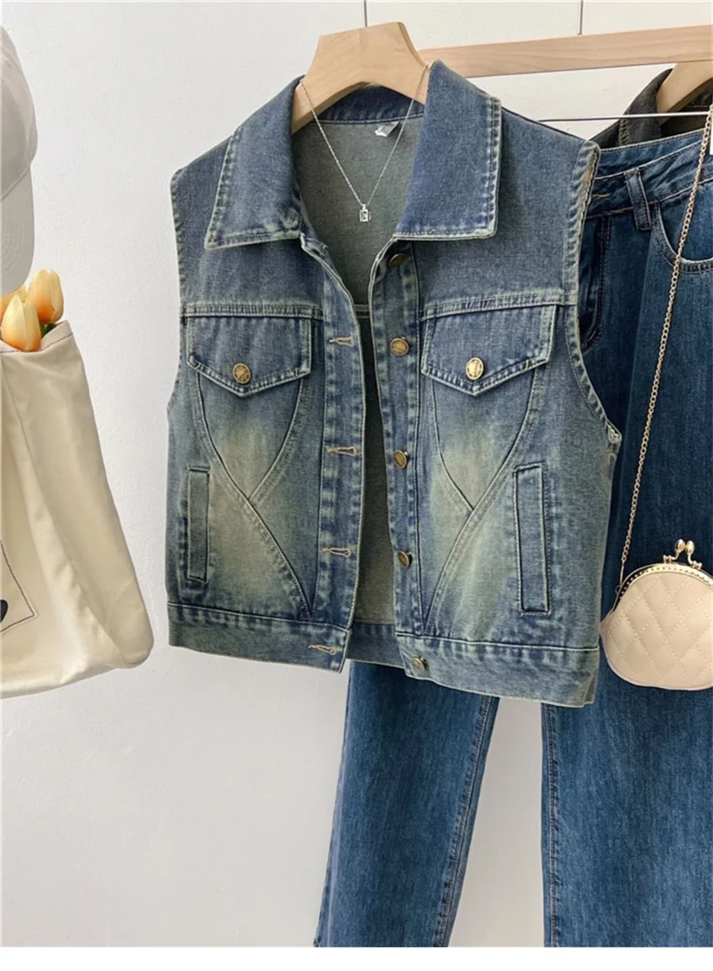 Cowboy Vest For Women In Spring And Autumn Casual Fashion Loose Fit Small Stature Fragrant Style 2025 New Popular Vest Jacket