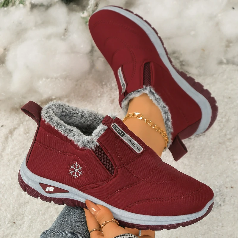 

Women's Boots Outdoor Snow Boots 2025 New Thickened Warm Cotton Shoes Slip on Non-slip Ankle Boots Comfortable Plush Women Shoes