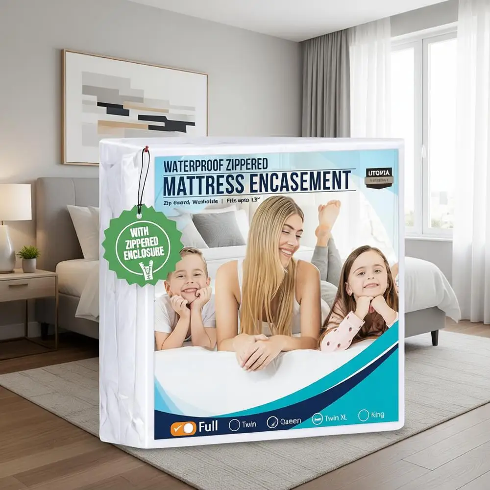 

Universal Full Size Zippered Mattress Protector - Bed Bug & Dust Mite Resistant, Absorbent 6-Sided Cover