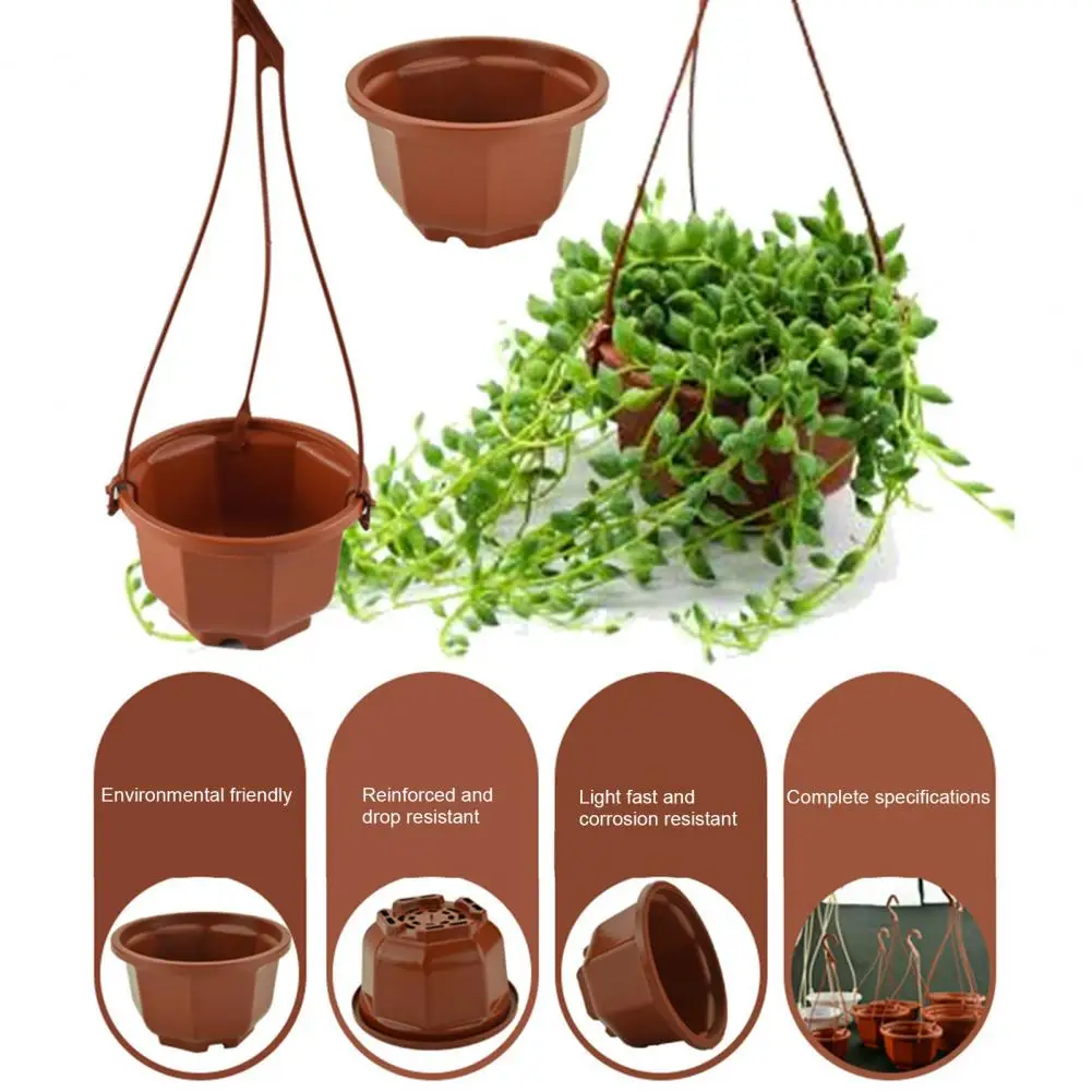 1 Set Flowerpot Multiple Specifications Anti-sun Plant Supply Fall-resistant Holes Flower Planter Hanging Basket Type For Plants