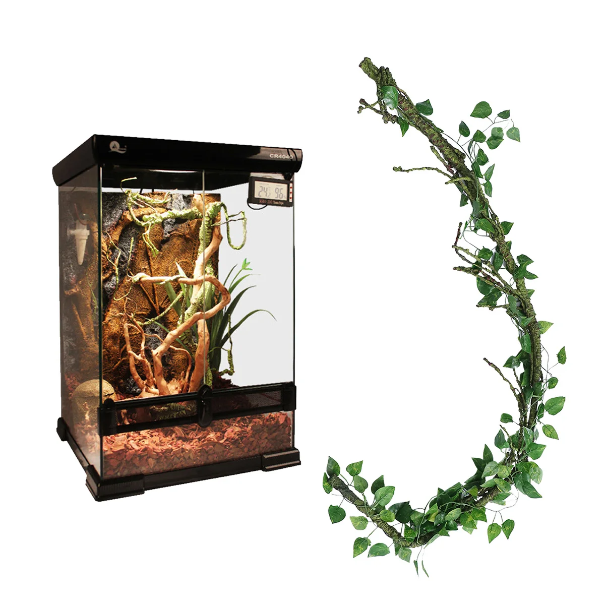 

3Pcs Reptile Jungle Vines PU Metal Flexible for Lizards Tortoises Frogs Snakes Habitat Decoration