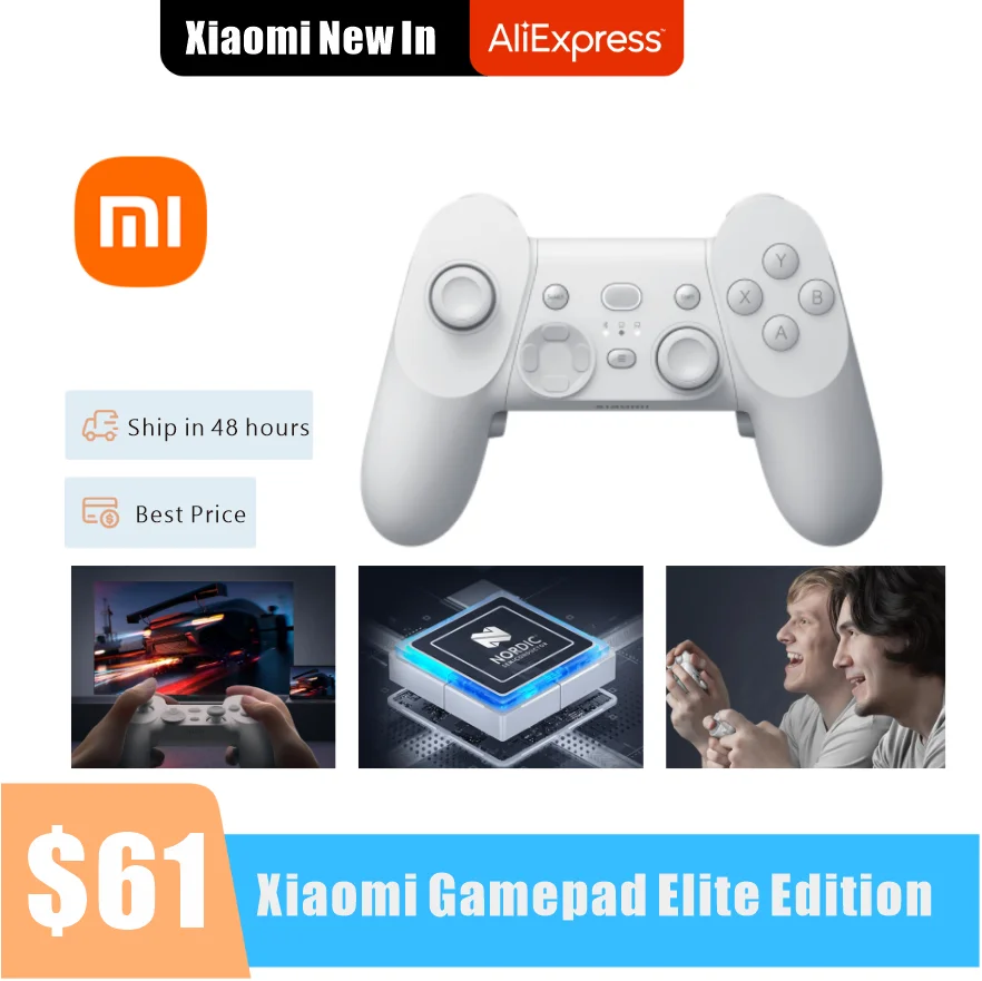 Original Xiaomi Gamepad Elite Edition For Android Phone Pad TV Win PC Game Bluetooth 2.4G ALPS Joystick 6-Axis Gyro Linear Motor