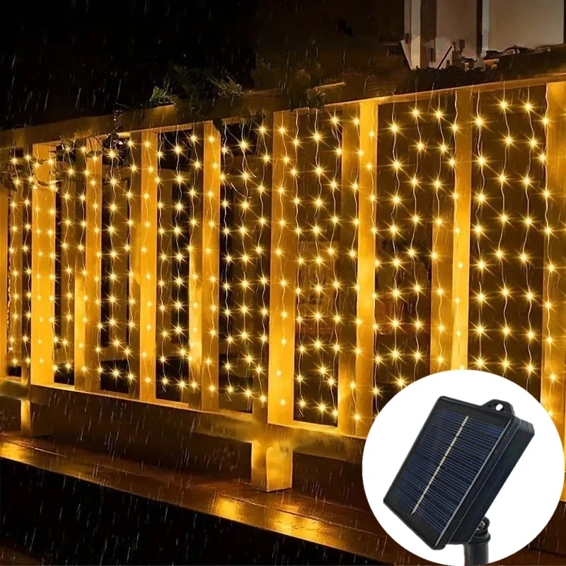سلسلة أضواء الزفاف أضواء الستار الشمسية في الهواء الطلق الجنية أضواء LED أضواء عيد الميلاد ديكور حفلات أضواء الديكور 2025 السنة الجديدة