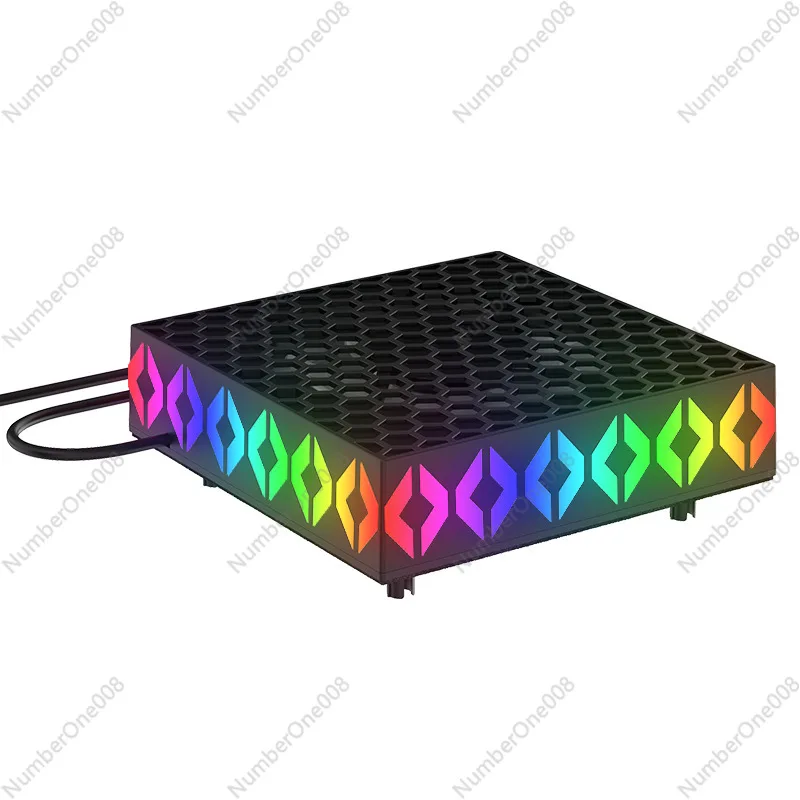 XboxSeriesX Host Temperature-controlled Cooling Fan with RGB Lights, Earphones, Hanging Storage Bracket, Game Accessories