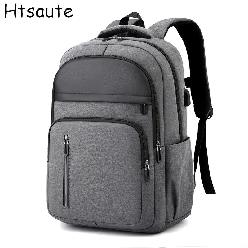 

Универсальные нейлоновые мужские рюкзаки с USB-зарядкой | Многофункциональные дорожные сумки с множеством карманов, подходящие для деловых поездок и коротких путешествий - черные