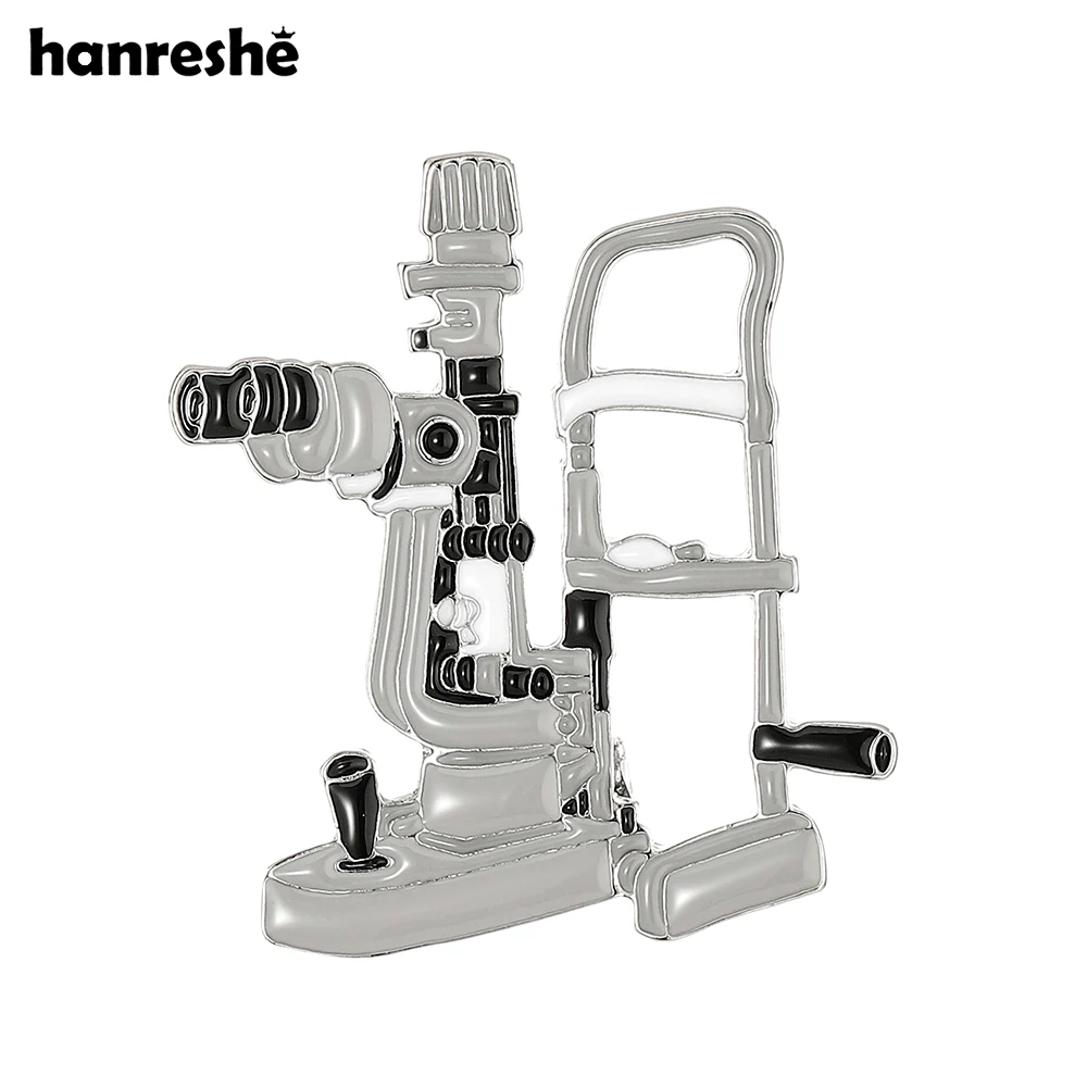 Hanreshe Ophthalmology Eye Testing Instrument Enamel Pin Original New Design Medical Brooch for Eye Doctor Nurse Badge Gifts
