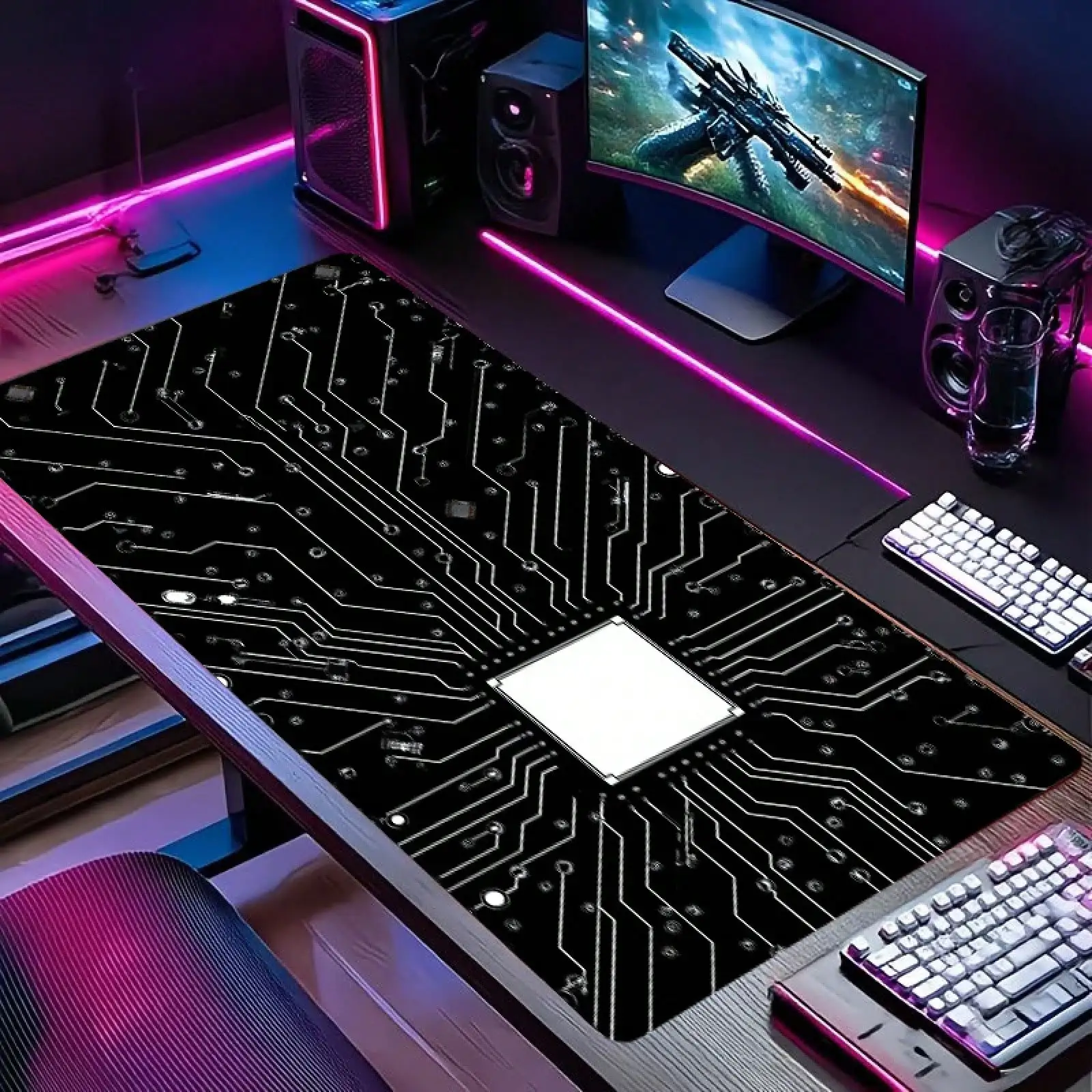 

A Rubber Mouse Pad With A Circuit Board Design That Prevents Slipping, Suitable For Electronic Sports, Large Enough For Gaming And Office Use, Featuring A Smooth And Comfortable Surface, Long-Lasting And Odorless
